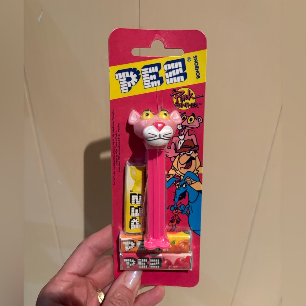 Vintage Pink Panther Pez Dispenser on Pink Unopened Card Rare Collectible